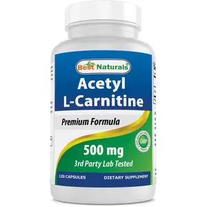 Best Naturals Acetyl L-Carnitine 500 mg 120 Capsules - Premium Formula, Non-GMO, Gluten Free, 3rd Party Lab Tested, Made in USA - Essential Aminos