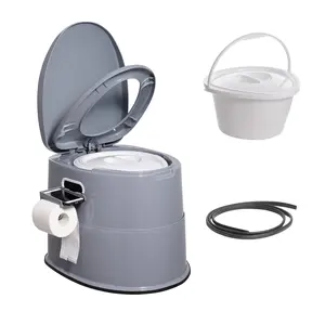 VEVOR Portable Toilet for Camping, Porta Potty with 1.3 Gal Detachable Inner Bucket Removable Paper Holder, Commode with Dual Lids, Travel Toilet for Adults Kids Outdoor Camping Car Long Road Trips