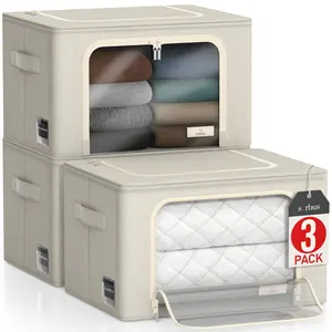 Sorbus Storage Bins - Stackable & Foldable Clothes Organizer Bags Boxes Household