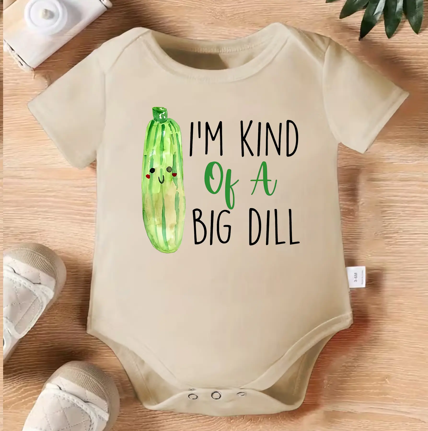 I'm Kind Of A Big Dill Baby Bodysuit, Funny Pickle Onesie, Cute Food Pun Infant Outfit, Newborn Romper, Baby Shower Gift, Vegetable Baby Clothes, Unisex Baby One Piece, Humor Baby Apparel, Adorable Punny Baby Gift