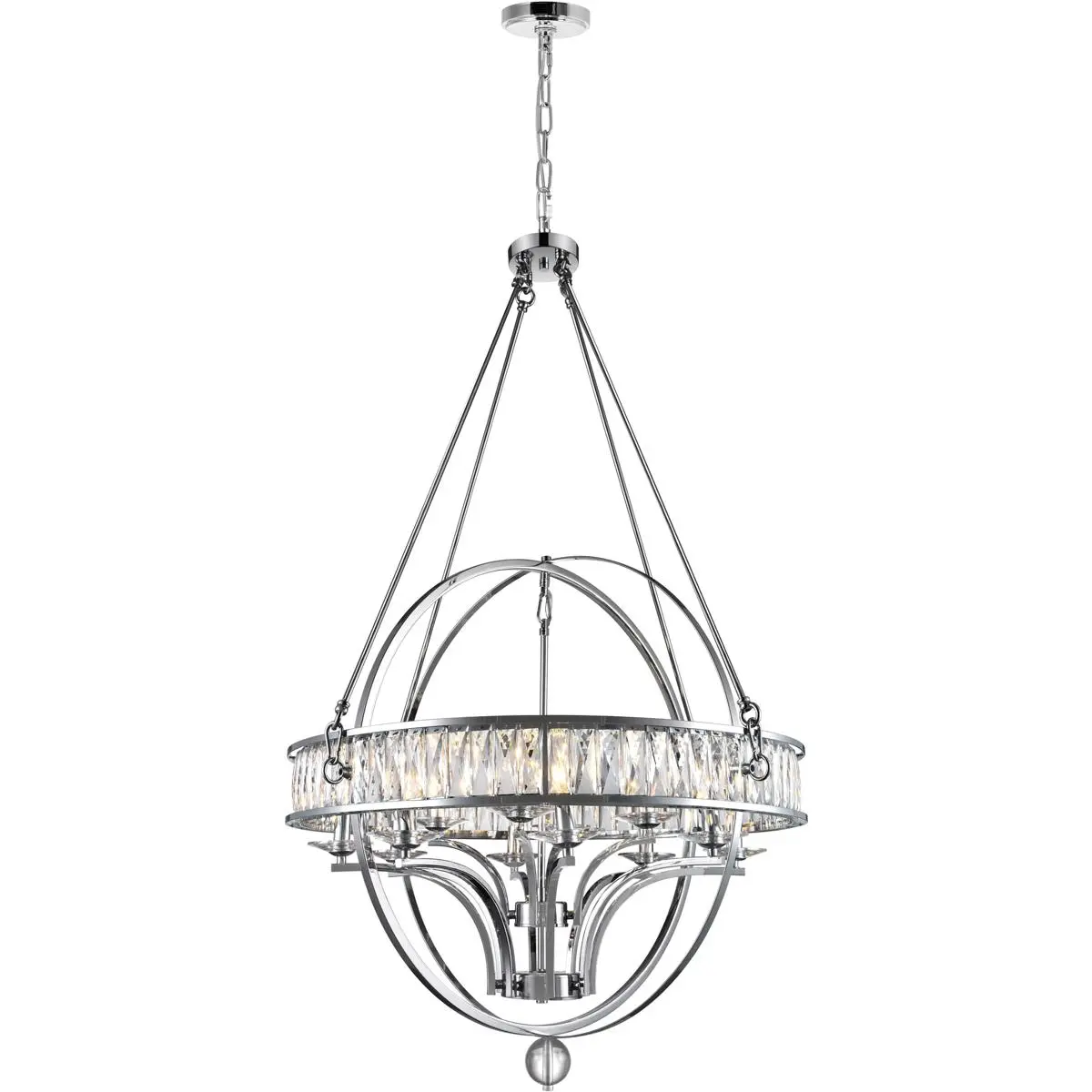 CWI Lighting Arkansas 12 Light 42 inch Chrome Chandelier Ceiling Light 9957P42-12-601