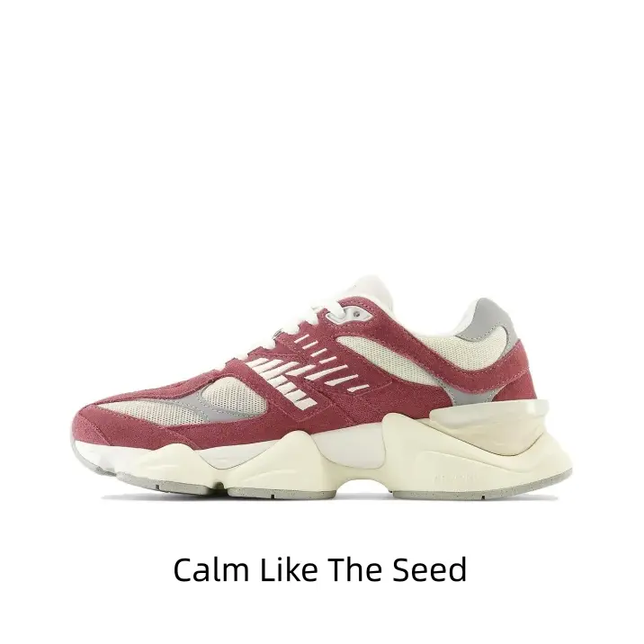 Laid-back burgundy cream chunky trainers, layered suede mesh texture, supportive sculpt creamy sole. Made for town sightseeing, autumn outdoor walks & cozy brunch dates, warm vintage red fits all seasonal casual vacation looks.