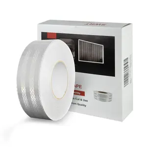 2 Inch X 30 FT Reflective Tape Outdoor Waterproof DOT-C2 Fade Resistant White Reflective Tape Strong Adhesive Safety Warning Tape Reflector Conspicuity Tape for Trailer Trucks Bikes