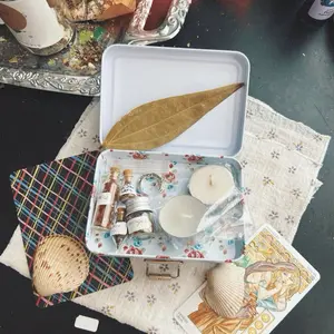 Mini Witchcraft Altar Kit, Broom Closet Witch Altar, Green Witch Spellwork Kit, Cottage Witch Spell Kit, Vintage Floral Spellwork Bowl