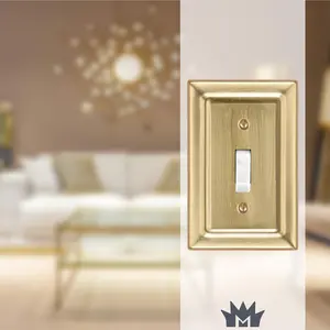 Architectural Toggle Light Switch Wall Plate - Brushed Gold Finish