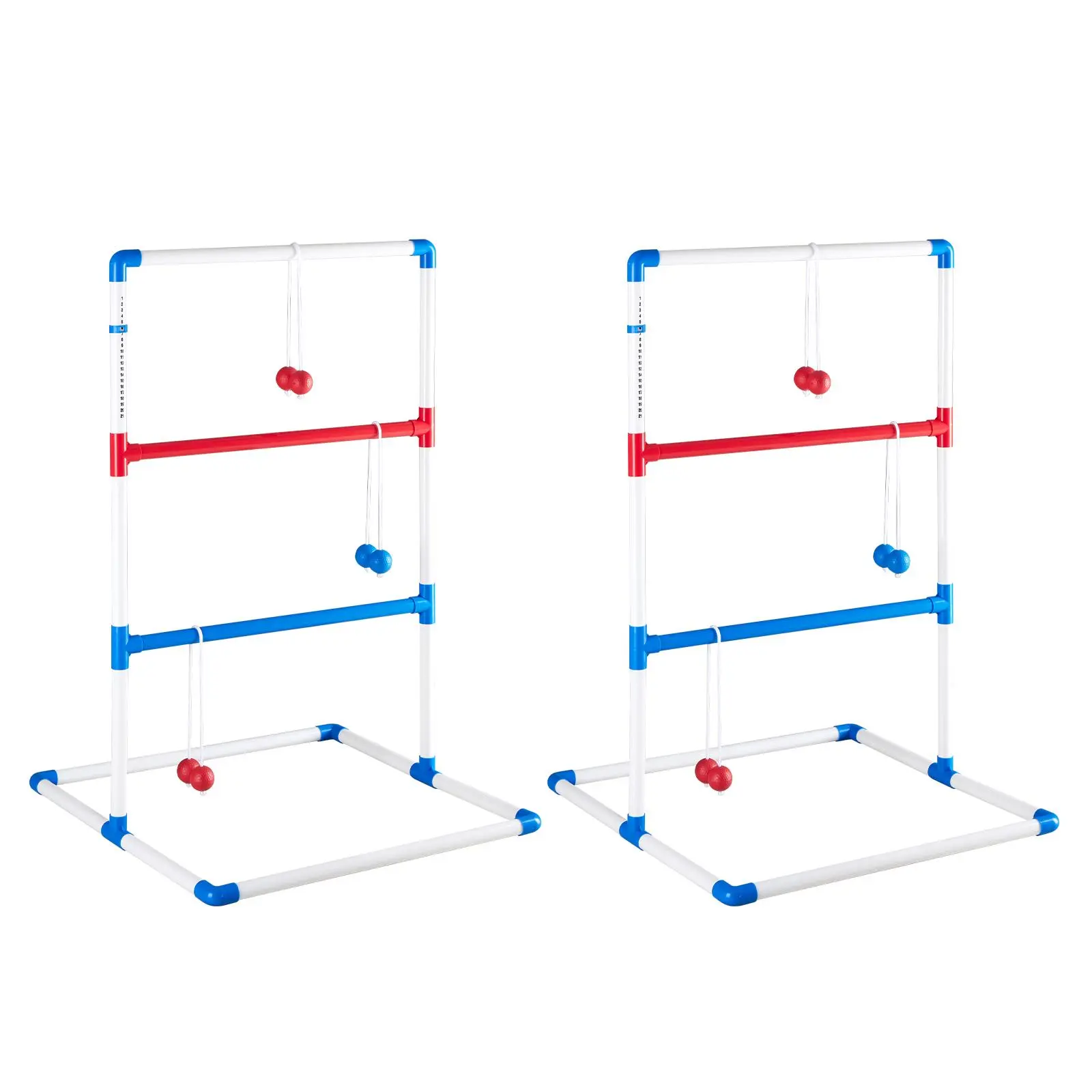 Ladder Golf Throwing Ball Set – Portable Outdoor Throwing Game for All Ages, Includes 2 PVC Targets, 6 Soft Balls, Sliding Scorekeeper & Carrying Bag, Perfect for Camping Backyard BBQ Garden Party