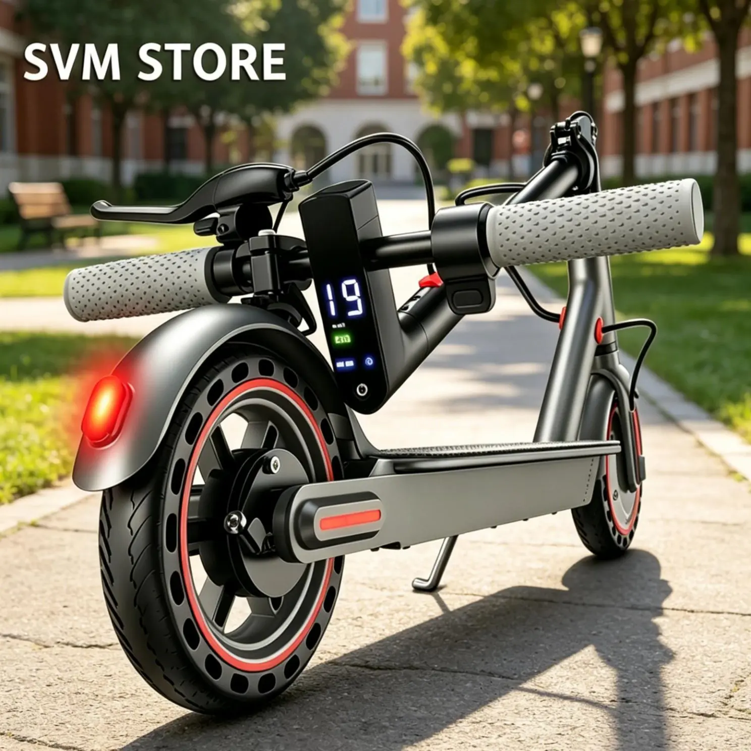 Ultra-Portable Adult Scooter – 8.5" Solid Rubber Tires, 350W Motor, Up to 19MPH, Extended Range Commuting, Double Brakes, Smart App for Ride Management