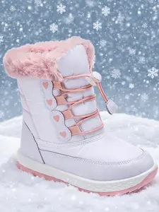 Girls' Snow Boots Outdoor Shoes, Fashionable Girls' Winter Footwear, Boys & Girls Snow Boots, Comfortable Kids' Shoes, Winter Warm Boots