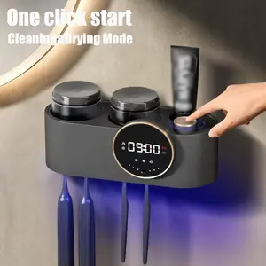 Wall-Mounted Toothbrush Disinfector, Bathroom Toothbrush Cleaner, Rechargeable Smart Toothbrush Holder, Automatic Induction, Hot Wind Drying