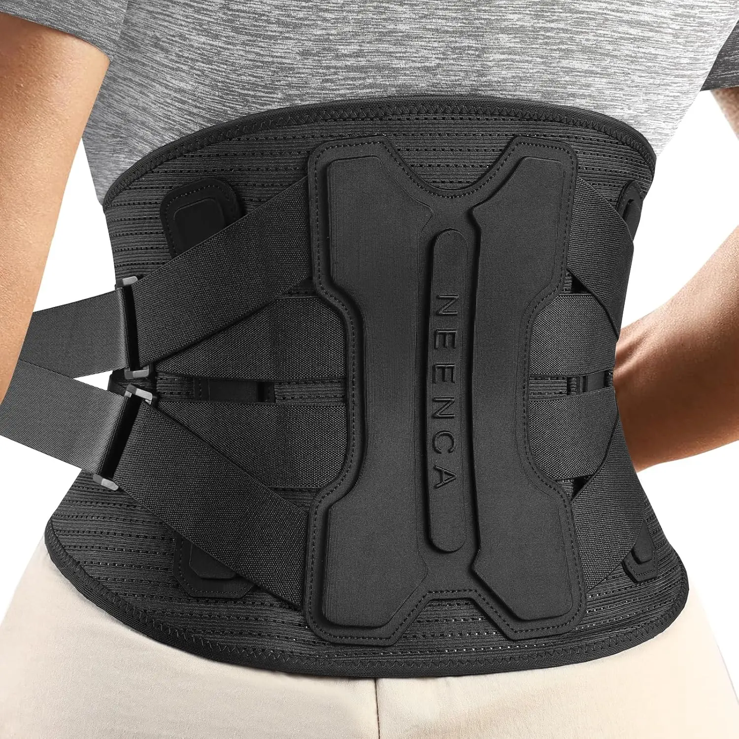 NEENCA Bionic Lumbar Brace – Breathable 3D Knit Support Belt with Lumbar Pad for Sciatica, Herniated Disc & All-Day Back Pain Relief.