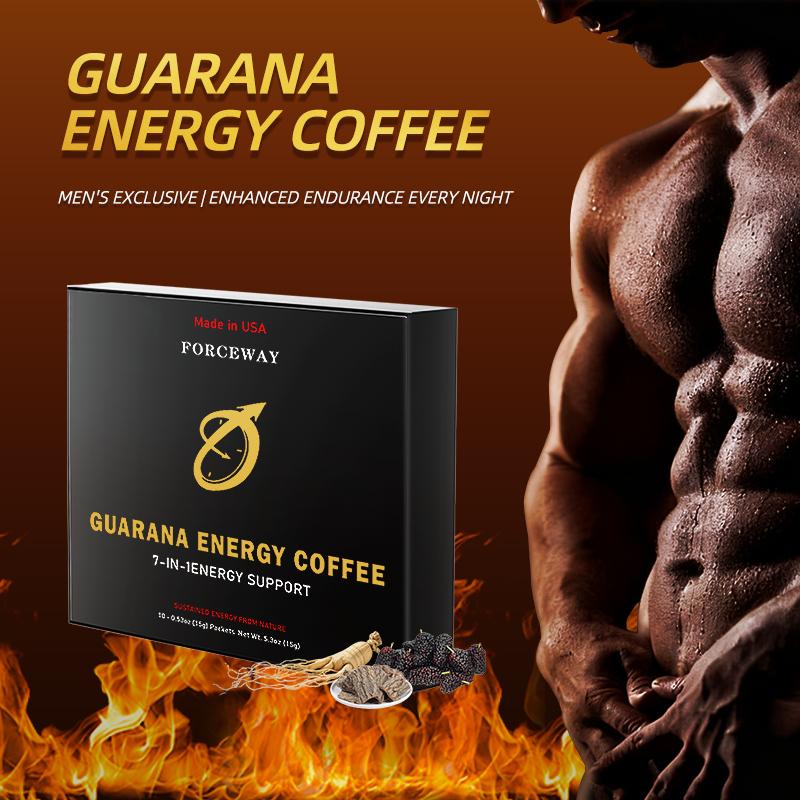 Guarana Energy Coffee, containing 3 packs of vitamin B3, Polygonatum sibiricum extract, Mulberry extract, Ginseng extract, etc