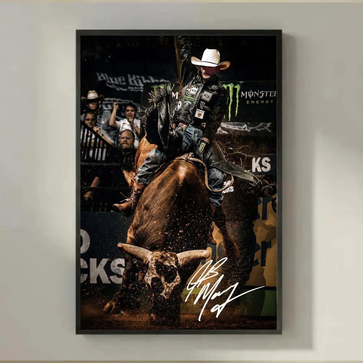 [No Frame] Dragonslayer And Bushwacker Poster, JB Mauney With Signature Wall Art, $7 Million Dollar Bull Rider Print, Gift For Fans, Made In USA