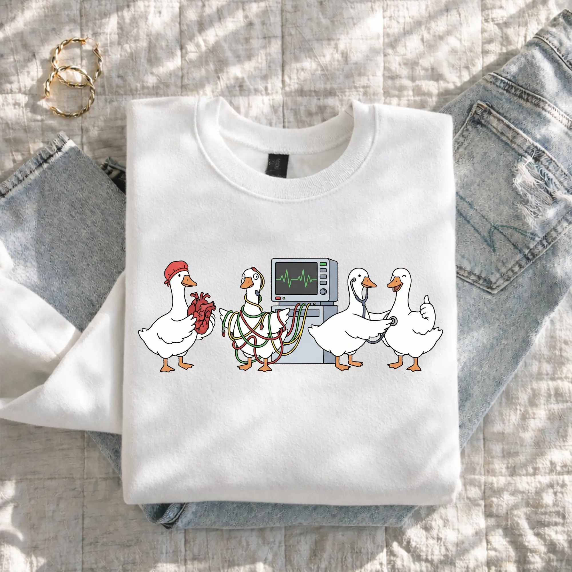 [Ship from US] Printed Goose Cardiology T-Shirts, Doctor Shirt, Medical T Shirt, Cardiologist