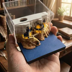 3D Paper Craft Sticky Note Calendar Magic Castle Stress Relief Creative Gift, 150 Pages Large Capacity, Perfect for Relaxation and Creativity