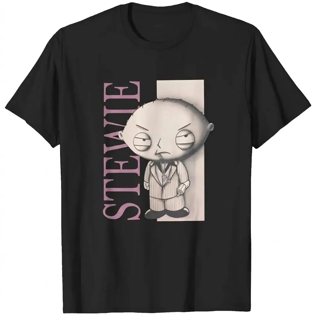 Stewie Griffin Gangster Tee | Retro Cartoon Mafia Graphic T-Shirt | Funny Parody Streetwear Shirt | Vintage Crime Movie Inspired Tee | Unisex Cotton Fan Gift