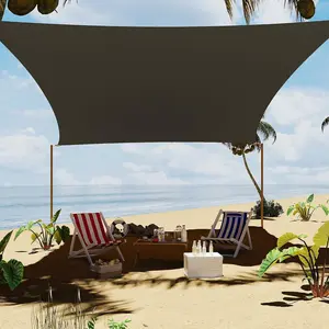 Sun Shade Sail 16'X20' Rectangle, Shade Cloth Canopy & Sunshade for Patio - UV Block Outdoor Shade Sail for Backyard, Deck, Garden, Yard and Facilities,Gray