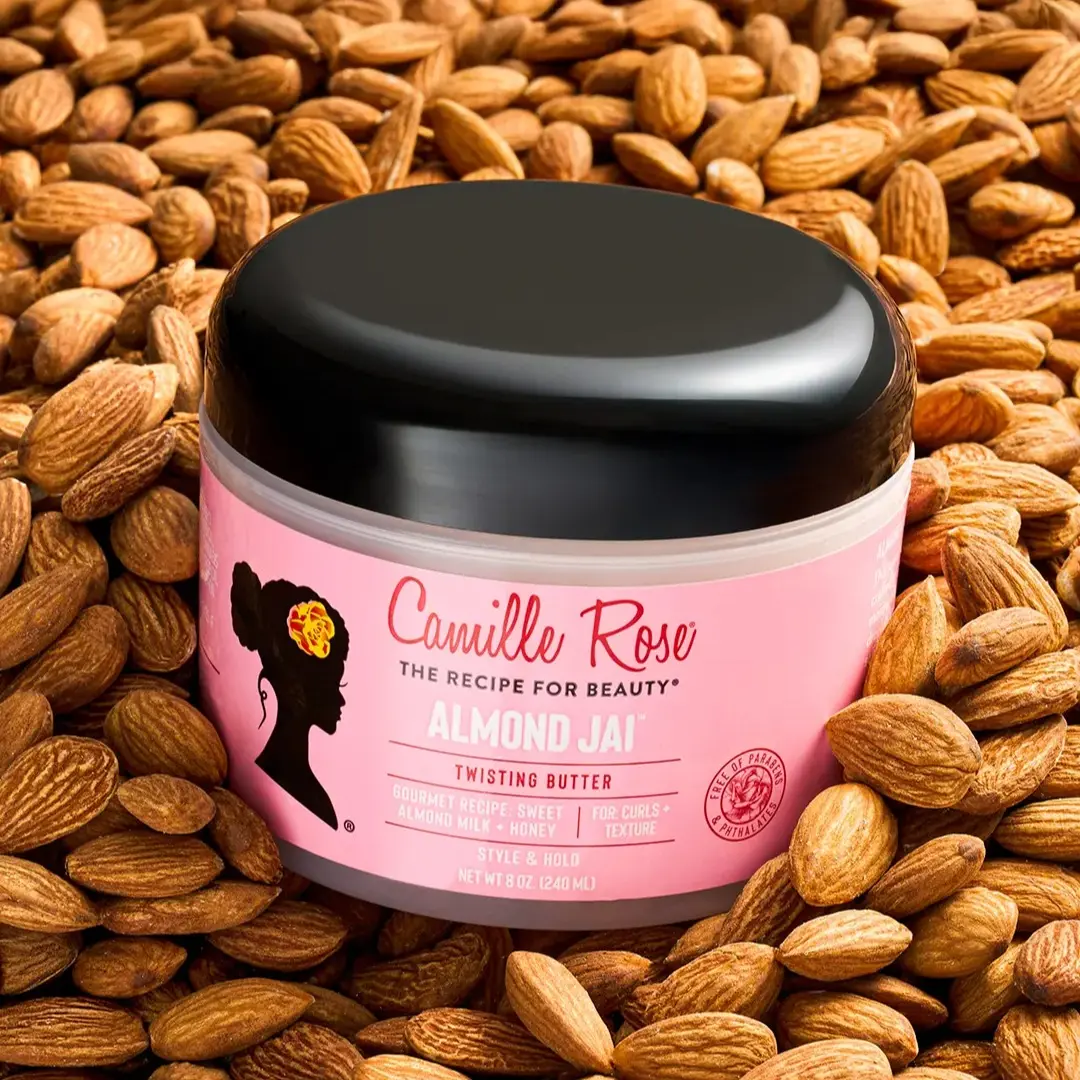 Camille Rose Almond Jai Twisting Butter, 8 oz, Hair Styling Butter, Moisturizing, Softness, Twist-Out Styles