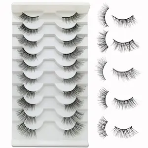 False Eyelashes Half Lashes Natural Look Cat Eye Lashes Fluffy 3D Faux Mink Lashes Wispy 12MM Fake Eyelashes 10 Pairs Pack (5 Styles), by Kmilro