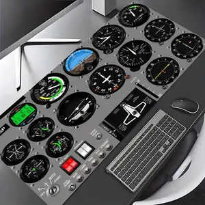 1 pc Large Flight Instruments Mouse Pad HD Printing Durable Locked Edges Non-slip Rubber Base Washable Pads for PC Office Computer Gamer Extra Long Computer Accessory for Gamer Stylish Study and Workstation Decoration Mats Playmat XXL Keyboard Desktop Mat