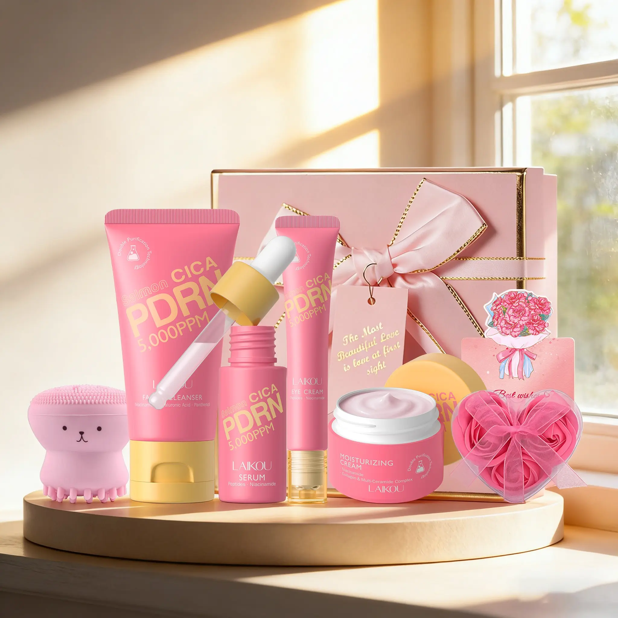 Laikou PDRN Skincare Set, Deep Moisturizing Repairing, Hydrating Soothing, Best Gift, Hydration Care Set, Moisturizing Revitalizing Set, Total Care Set, Moisturizer, Skin Care Products, Skin Care Sets, Skin Care Kit