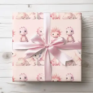 Pink Dinosaur Wrapping Papers