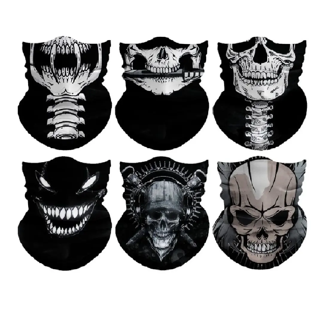 Yeomoo 6pcs Skull Face Mask, Breathable Neck Gaiter for Outdoor Sports and Work, UPF 50+ Shield Summer Scarf, Elastic Balaclava Headbands Headwear, Windproof Bandana for Men for Motorcycle Cycling Riding Skiing Party summerwins