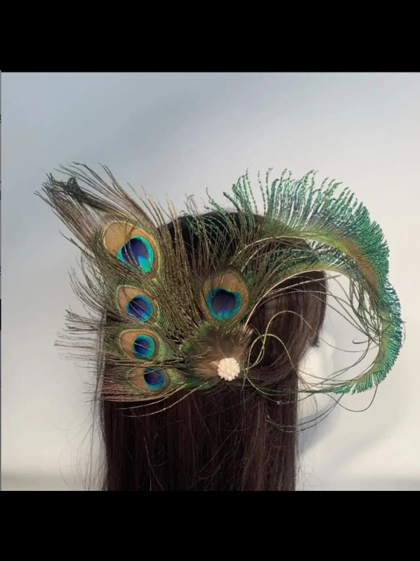 Bride Feather Headpiece, Peacock Feather Hair Clip, Ethnic Style Peacock Feather Hair Accessory, Boho Headband for Weddings