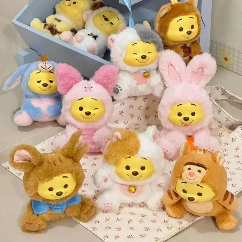 Disney Winnie the Pooh Series Mischievous Party Vinyl Plush Mystery Box,Plush Pendant Blind Box,Cute Keychain Plush Toy, Cute Collectible Figure with Snap Strap for Bags, Toys, and Gifts,Birthday Holiday Gift for Adults,Teen or Kids