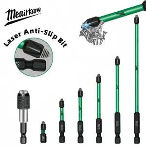 7 Piece Impact Magnetic Cross Screwdriver Set, S2 Alloy Steel, Non-Slip Tips, Includes 6 Ph2 Bits & 1 Extendable Rod