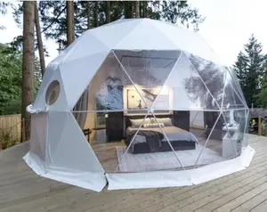 OED Glamping N CAMPING 5M Luxury Geodesic Glamping Dome. Waterproof Double-Zipper Tunnel Tent