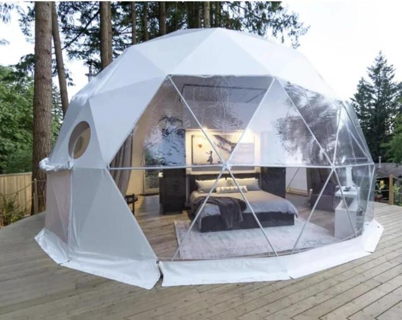 OED Glamping N CAMPING 5M Luxury Geodesic Glamping Dome. Waterproof Double-Zipper Tunnel Tent