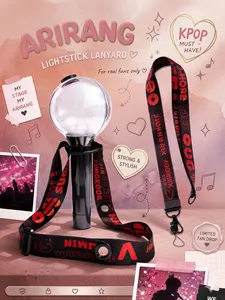 FANMADE Kpop Lightstick Strap with Random Stickers for Smartphone - Concert Tour Lanyard, Phone Case Strap, Support Light Stick
