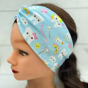 Blue Unicorn dental twist headband, teeth headband, tooth headband