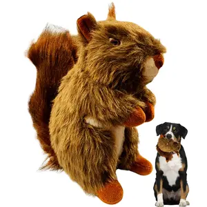 Dog Squeak Toys Squirrel Plush Pet Toys | Interactive Stuffed Animal Toy with Squeaky | Stuffed Animals Chew Toy | Plush Puppy Toy