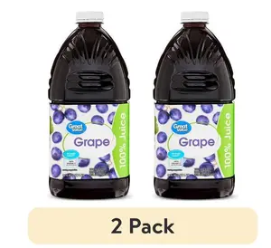 (2 pack) Great Value 100% Concord Grape Juice 96 fl oz