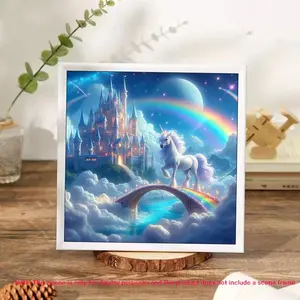 Cartoon Unicorn Pattern Diamond Arts Colorful Painting Kit without Frame, DIY 5D Diamond Arts Crafts for Home Wall Art Decor