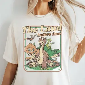The Land Before Time Vintage Cartoon Dinosaur T-Shirt, Dinosaur Friends Nostalgia Tee Casual Streetwear Gift For 90s Fans