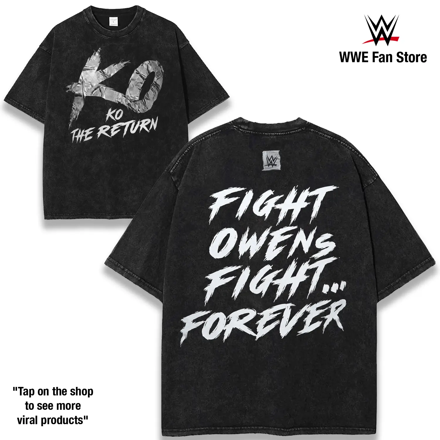 Kevin Owens KO The Return WWE Vintage Graphic T-Shirt, Men's Black Kevin Owens KO The Return Tee, Prizefighter Fight Owens Fight Forever, Universal Champion, WrestleMania Main Event Star, Stunner Master, Hardcore Brawler, WWE Fan Gift
