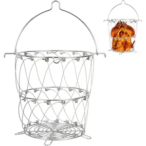  3-in-1  Accessories, Poultry Rotisserie Deep Fryer Baskets Replacement  for Oil-Less Turkey Fryer
