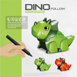 Dinosaur toys, line-following dinosaur toys, dinosaurs that walk along the lines you draw, interactive musical track dinosaur cars, educational toys for children, fun gifts for parent-child play, walking pets
