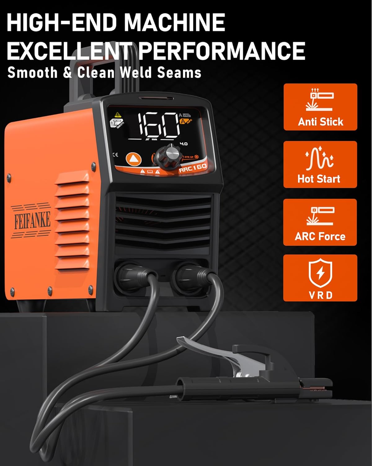 FEIFANKE ARC160A 5PC Rods Stick Welder, Portable 110V/220V Welder Machine,IGBT Inverter Synergic Control Arc Welder with Led Digital Display FEIFANKE ARC160A 5PC Rods Stick Welder, Portable 110V/220V Welder Machine,IGBT Inverter Synergic Control Arc Welder with Led Digital Display