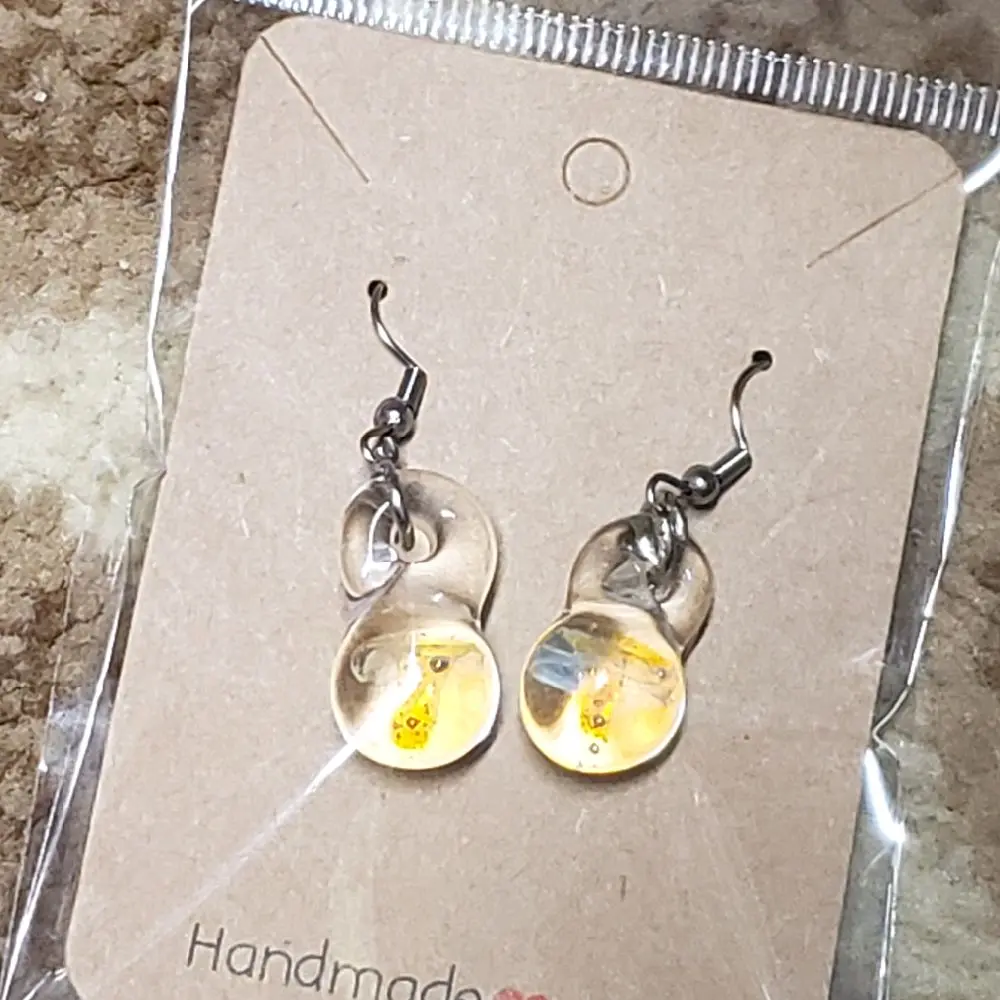 Handmade Unique Custom Hand Blown Glass Earrings - Handcrafted Artisan Jewelry