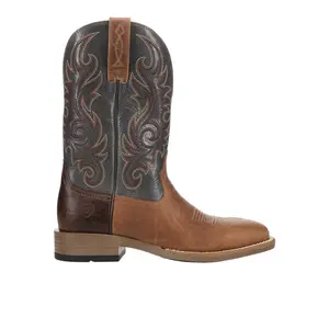 Ariat Mens Lasco Ultra Light Embroidered Square Toe Pull On  Casual Boots Mid Calf - Brown