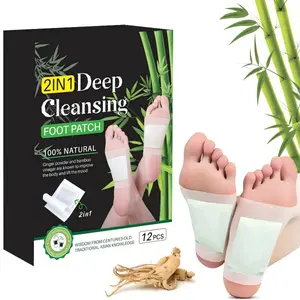 Moisturizing Foot Patch (12 packs), Natural Bamboo Vinegar Ginger Powder Foot Patch, Relieve Stress, Improve Sleep, Remove Moisture