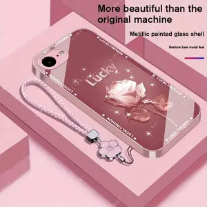 Suitable for [iPhone 16e]Brand new premium phone case，free beautiful four-leaf clover lanyard，available in multiple colors， beautiful and high-class eleganceexquisite 995