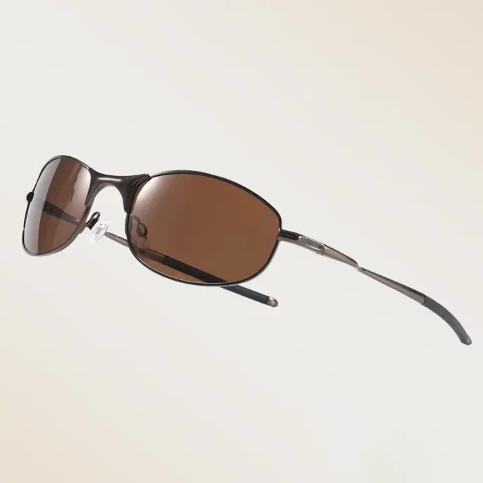 Unisex 90s Vintage Thin Narrow Oval Polarized Sunglasses, Lightweight Metal Frame, Soft Black Temple Tips, Fashion Streetwear Outfits Eyewear