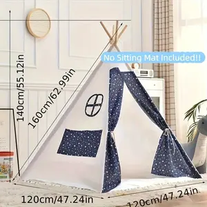 Teepee Tent for Kids, Foldable Play Tent for Girls & Boys, Washable Indoor Toddler Tent, Cozy Warm Reading Nook & Room Decor(Without Padding) summerwins