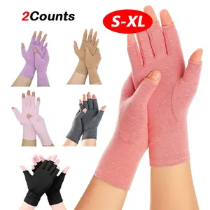 Air Compression Gloves for Men and Women, Fingerless Design, Wrist Support Band, Typing Hand Support, Pair of Gloves