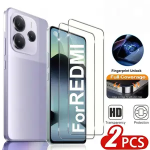 2pcs HD Tempered Glass Screen Protector for Xiaomi Redmi Note 15/14/13/12/11 Pro 4g/5g, Ultra Clear, Scratch-Resistant, Fingerprint