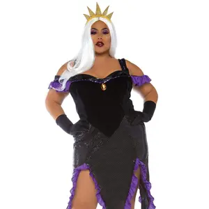 Plus Sultry Sea Witch Halloween Costume Ursula Cosplay Dress Fitted